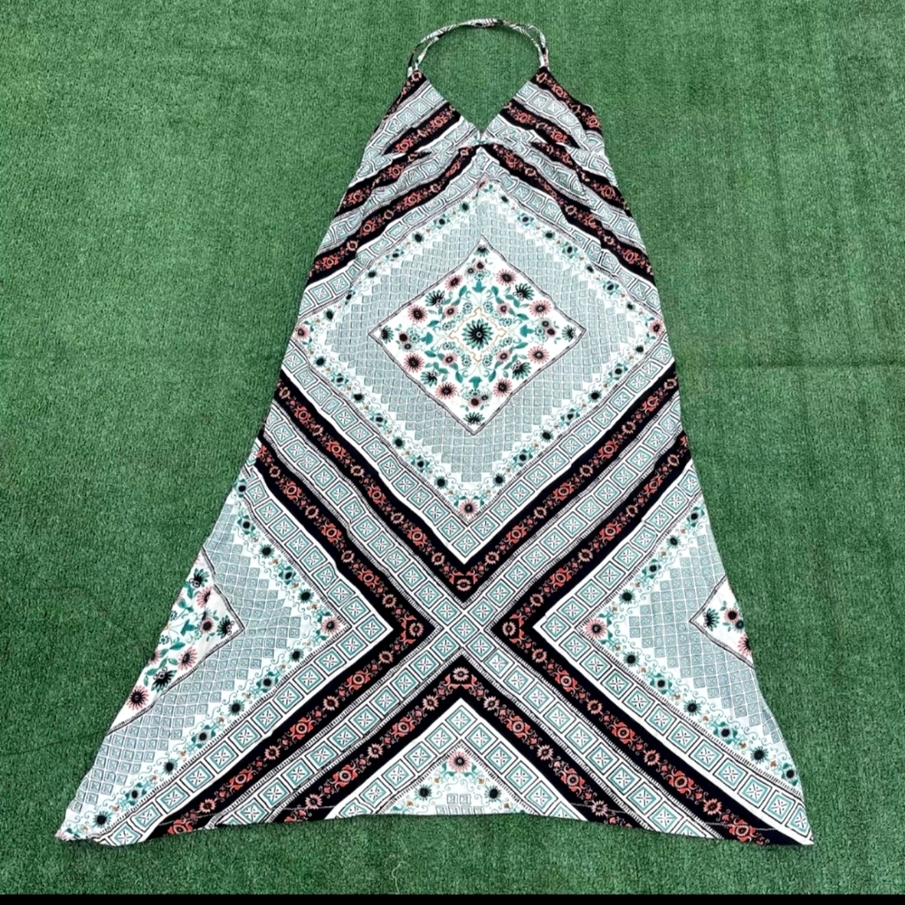 Oneill Maxi Dress XL Surf Sun Grey Red